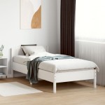 vidaXL Cadru de pat fără saltea, alb, 75x190 cm, lemn masiv de pin