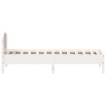 vidaXL Cadru de pat fără saltea, alb, 75x190 cm, lemn masiv de pin
