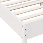vidaXL Cadru de pat fără saltea, alb, 75x190 cm, lemn masiv de pin