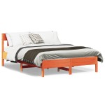 vidaXL Cadru de pat fără saltea, maro ceruit 140x200 cm lemn masiv pin vidaXL Cadru de pat fără saltea, maro ceruit 140x200 cm lemn masiv pin