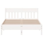 vidaXL Cadru de pat fără saltea, alb, 120x200 cm, lemn masiv pin vidaXL Cadru de pat fără saltea, alb, 120x200 cm, lemn masiv pin
