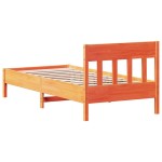 vidaXL Pat de zi fără saltea, maro ceruit, 90x200 cm, lemn masiv pin