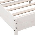 vidaXL Cadru de pat fără saltea, alb, 140x190 cm, lemn masiv de pin