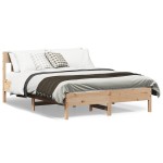vidaXL Cadru de pat fără saltea, 135x190 cm, lemn masiv de pin