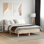 vidaXL Cadru de pat fără saltea, 135x190 cm, lemn masiv de pin