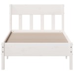 vidaXL Cadru de pat fără saltea, alb, 75x190 cm, lemn masiv de pin