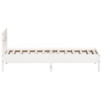 vidaXL Cadru de pat fără saltea, alb, 75x190 cm, lemn masiv de pin