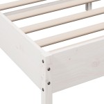 vidaXL Cadru de pat fără saltea, alb, 75x190 cm, lemn masiv de pin