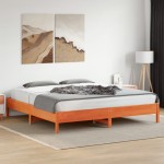 vidaXL Cadru de pat fără saltea, maro ceruit 200x200 cm lemn masiv pin