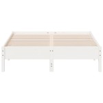 vidaXL Cadru de pat fără saltea, alb, 150x200 cm, lemn masiv pin vidaXL Cadru de pat fără saltea, alb, 150x200 cm, lemn masiv pin