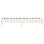 vidaXL Cadru de pat fără saltea, alb, 90x200 cm, lemn masiv pin