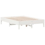 vidaXL Cadru de pat fără saltea, alb, 140x190 cm, lemn masiv de pin