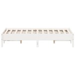 vidaXL Cadru de pat fără saltea, alb, 140x190 cm, lemn masiv de pin