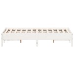 vidaXL Cadru de pat fără saltea, alb, 135x190 cm, lemn masiv de pin