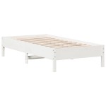 vidaXL Cadru de pat fără saltea, alb, 75x190 cm, lemn masiv de pin