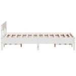 vidaXL Cadru de pat fără saltea, alb, 150x200 cm, lemn masiv pin vidaXL Cadru de pat fără saltea, alb, 150x200 cm, lemn masiv pin
