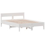 vidaXL Cadru de pat fără saltea, alb, 120x200 cm, lemn masiv pin vidaXL Cadru de pat fără saltea, alb, 120x200 cm, lemn masiv pin