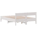 vidaXL Cadru de pat fără saltea, alb, 120x200 cm, lemn masiv pin vidaXL Cadru de pat fără saltea, alb, 120x200 cm, lemn masiv pin
