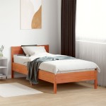 vidaXL Pat de zi fără saltea, maro ceruit, 90x200 cm, lemn masiv pin vidaXL Pat de zi fără saltea, maro ceruit, 90x200 cm, lemn masiv pin