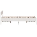 vidaXL Cadru de pat fără saltea, alb, 140x190 cm, lemn masiv de pin vidaXL Cadru de pat fără saltea, alb, 140x190 cm, lemn masiv de pin