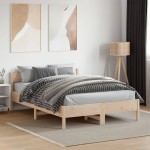 vidaXL Cadru de pat fără saltea, 135x190 cm, lemn masiv de pin vidaXL Cadru de pat fără saltea, 135x190 cm, lemn masiv de pin