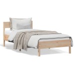vidaXL Cadru de pat fără saltea, 75x190 cm, lemn masiv de pin