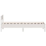 vidaXL Cadru de pat fără saltea, alb, 75x190 cm, lemn masiv de pin