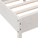vidaXL Cadru de pat fără saltea, alb, 75x190 cm, lemn masiv de pin