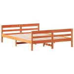 vidaXL Cadru de pat fără saltea, maro ceruit 140x200 cm lemn masiv pin vidaXL Cadru de pat fără saltea, maro ceruit 140x200 cm lemn masiv pin