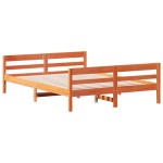 vidaXL Cadru de pat fără saltea, maro ceruit 140x200 cm lemn masiv pin vidaXL Cadru de pat fără saltea, maro ceruit 140x200 cm lemn masiv pin