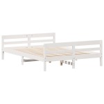 vidaXL Cadru de pat fără saltea, alb, 120x200 cm, lemn masiv pin vidaXL Cadru de pat fără saltea, alb, 120x200 cm, lemn masiv pin