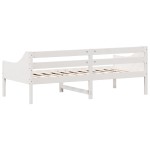 vidaXL Pat de zi fără saltea, alb, 80x200 cm, lemn masiv pin vidaXL Pat de zi fără saltea, alb, 80x200 cm, lemn masiv pin