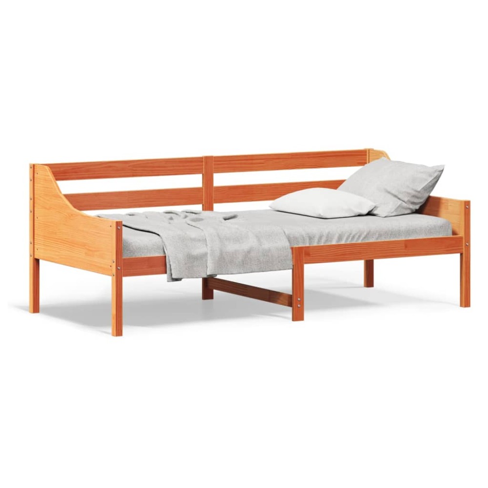 vidaXL Pat de zi fără saltea, maro ceruit, 80x200 cm, lemn masiv pin