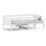 vidaXL Pat de zi fără saltea alb 100x200 cm lemn masiv de pin
