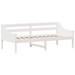 vidaXL Pat de zi fără saltea alb 100x200 cm lemn masiv de pin