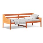 vidaXL Pat de zi fără saltea ceară maro 100x200 cm lemn masiv de pin