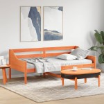 vidaXL Pat de zi fără saltea ceară maro 100x200 cm lemn masiv de pin