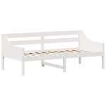 vidaXL Pat de zi fără saltea, alb, 90x190 cm, lemn masiv pin vidaXL Pat de zi fără saltea, alb, 90x190 cm, lemn masiv pin