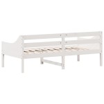 vidaXL Pat de zi fără saltea, alb, 90x190 cm, lemn masiv pin vidaXL Pat de zi fără saltea, alb, 90x190 cm, lemn masiv pin