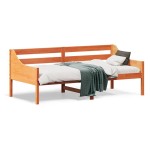 vidaXL Pat de zi fără saltea, maro ceruit, 90x190 cm, lemn masiv pin