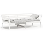 vidaXL Pat de zi fără saltea, alb, 90x200 cm, lemn masiv pin vidaXL Pat de zi fără saltea, alb, 90x200 cm, lemn masiv pin