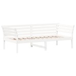 vidaXL Pat de zi fără saltea, alb, 90x200 cm, lemn masiv pin vidaXL Pat de zi fără saltea, alb, 90x200 cm, lemn masiv pin