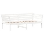 vidaXL Pat de zi fără saltea, alb, 90x190 cm, lemn masiv pin