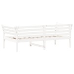 vidaXL Pat de zi fără saltea, alb, 90x190 cm, lemn masiv pin