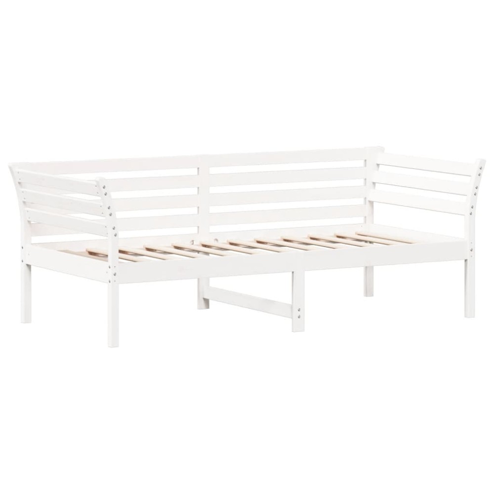 vidaXL Pat de zi fără saltea alb 75x190 cm lemn masiv de pin