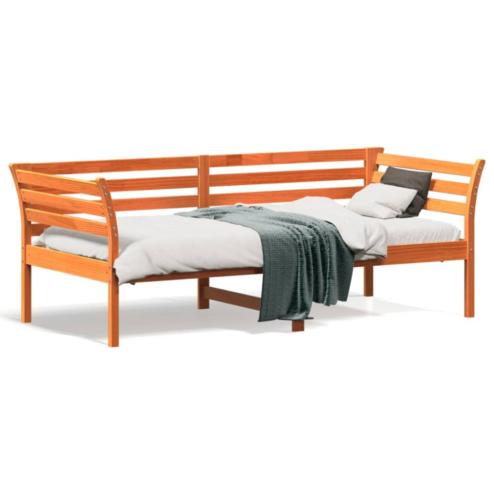 vidaXL Pat de zi fără saltea ceară maro 75x190 cm lemn masiv de pin