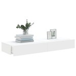 vidaXL Dulapuri TV cu lumini LED, 2 buc., alb, 60x35x15,5 cm