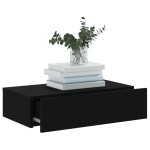 vidaXL Comodă TV cu lumini LED, negru, 60x35x15,5 cm