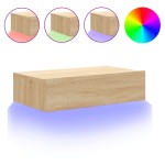 vidaXL Comodă TV cu lumini LED, stejar sonoma, 60x35x15,5 cm vidaXL Comodă TV cu lumini LED, stejar sonoma, 60x35x15,5 cm