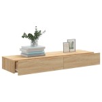 vidaXL Comode TV cu lumini LED, 2 buc., stejar sonoma, 60x35x15,5 cm